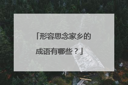 形容思念家乡的成语有哪些？