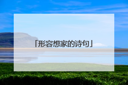 形容想家的诗句