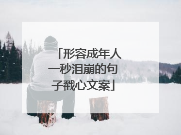 形容成年人一秒泪崩的句子戳心文案