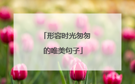 形容时光匆匆的唯美句子
