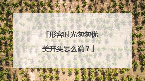 形容时光匆匆优美开头怎么说？