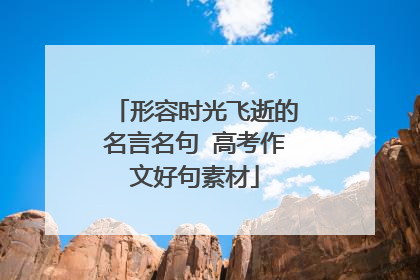 形容时光飞逝的名言名句 高考作文好句素材
