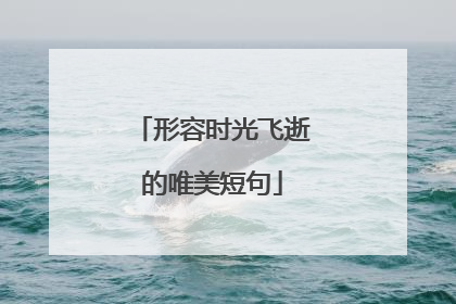形容时光飞逝的唯美短句