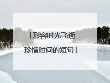 形容时光飞逝 珍惜时间的短句