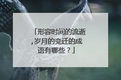 形容时间的流逝,岁月的变迁的成语有哪些?