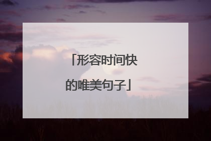 形容时间快的唯美句子