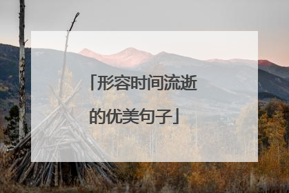 形容时间流逝的优美句子