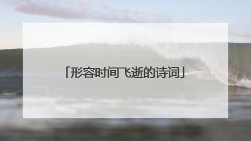 形容时间飞逝的诗词