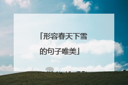 形容春天下雪的句子唯美