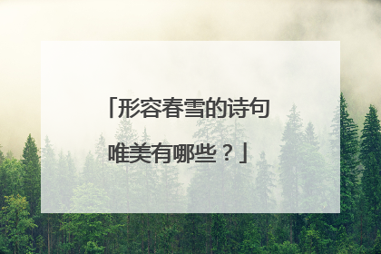 形容春雪的诗句唯美有哪些？