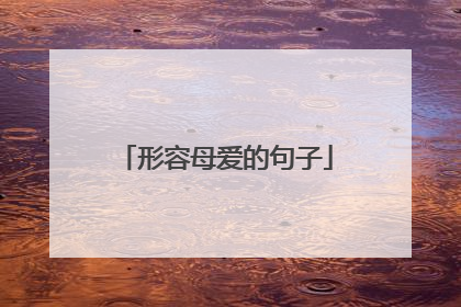 形容母爱的句子
