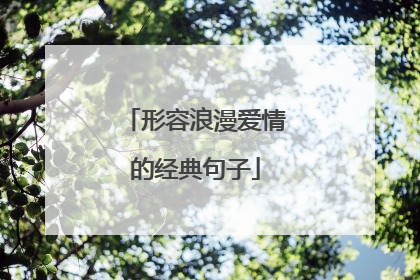 形容浪漫爱情的经典句子