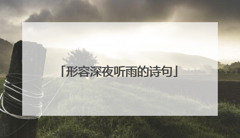 形容深夜听雨的诗句