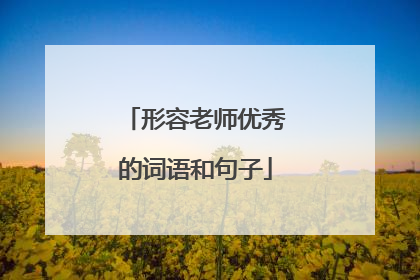 形容老师优秀的词语和句子