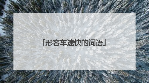 形容车速快的词语