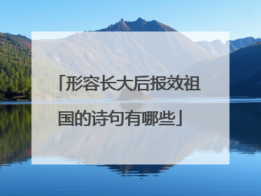 形容长大后报效祖国的诗句有哪些