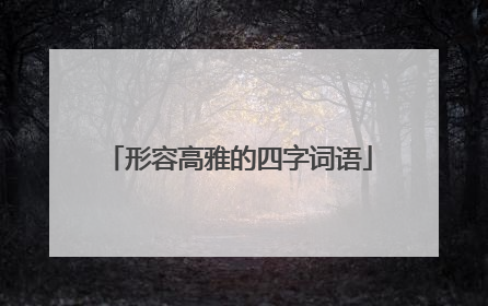 形容高雅的四字词语