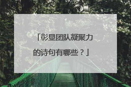 彰显团队凝聚力的诗句有哪些?