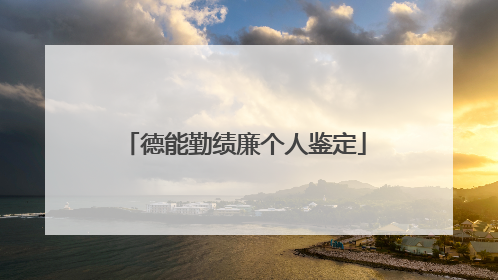 德能勤绩廉个人鉴定