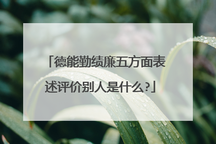 德能勤绩廉五方面表述评价别人是什么?