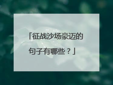 征战沙场豪迈的句子有哪些？