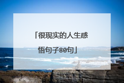 很现实的人生感悟句子80句