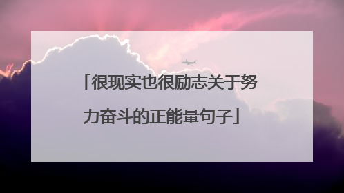很现实也很励志关于努力奋斗的正能量句子