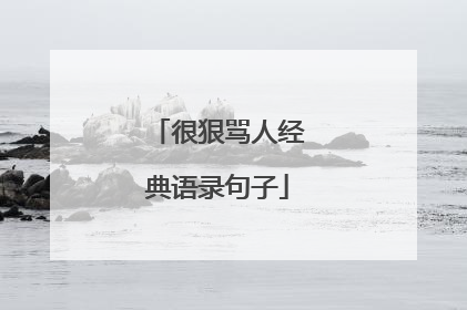 很狠骂人经典语录句子