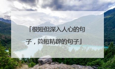 很短但深入人心的句子，简短精辟的句子