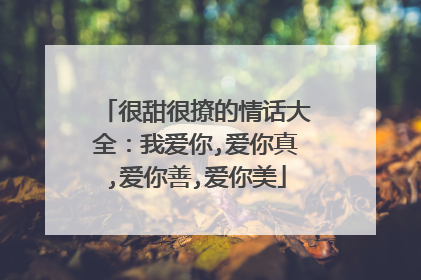 很甜很撩的情话大全:我爱你,爱你真,爱你善,爱你美