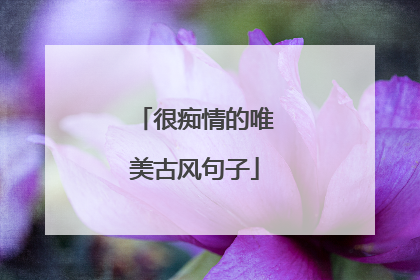 很痴情的唯美古风句子