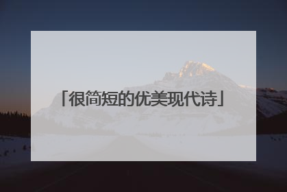 很简短的优美现代诗