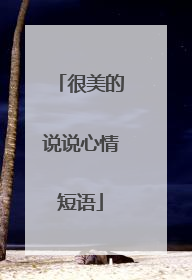 很美的说说心情短语