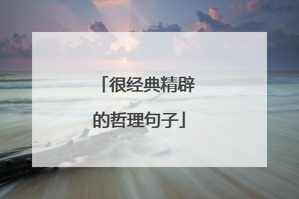 很经典精辟的哲理句子