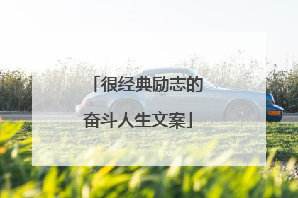 很经典励志的奋斗人生文案