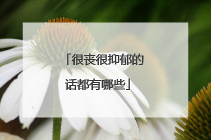 很丧很抑郁的话都有哪些