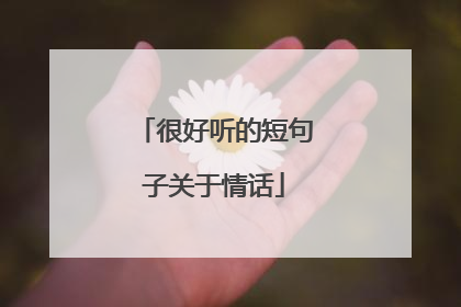 很好听的短句子关于情话