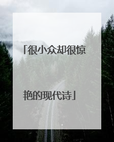 很小众却很惊艳的现代诗
