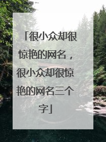 很小众却很惊艳的网名，很小众却很惊艳的网名三个字