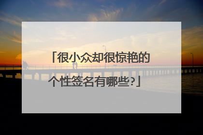 很小众却很惊艳的个性签名有哪些?