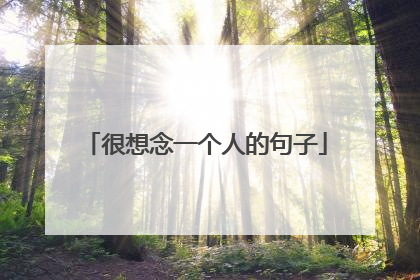 很想念一个人的句子