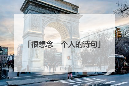 很想念一个人的诗句