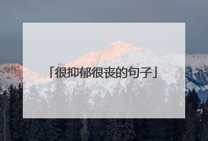 很抑郁很丧的句子