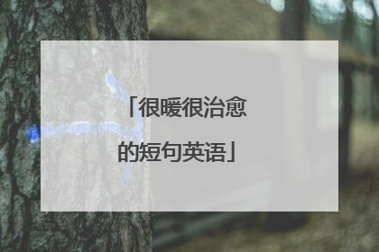 很暖很治愈的短句英语