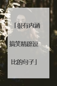 很有内涵搞笑精辟逗比的句子