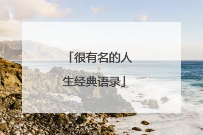 很有名的人生经典语录