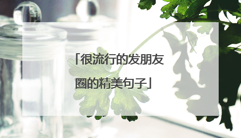 很流行的发朋友圈的精美句子