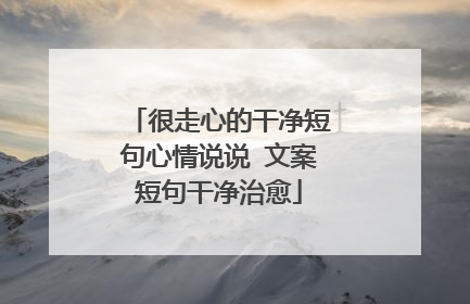很走心的干净短句心情说说 文案短句干净治愈
