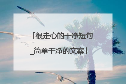 很走心的干净短句_简单干净的文案