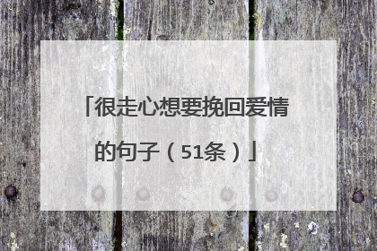 很走心想要挽回爱情的句子(51条)